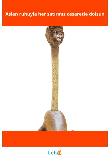 Eğlenceli Polyester Aslan Figürlü Tükenmez Kalem 16 cm fiyatları