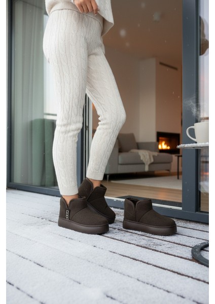 Darkstep Kahve Esnek Poli Taban Içi Tüylü Kısa Bot modelleri