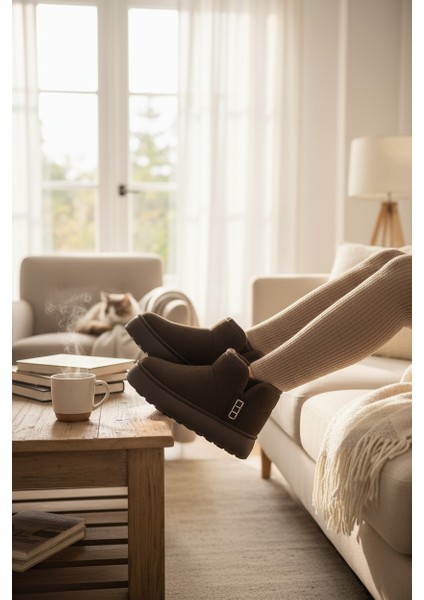 Darkstep Kahve Esnek Poli Taban Içi Tüylü Kısa Bot fırsatları