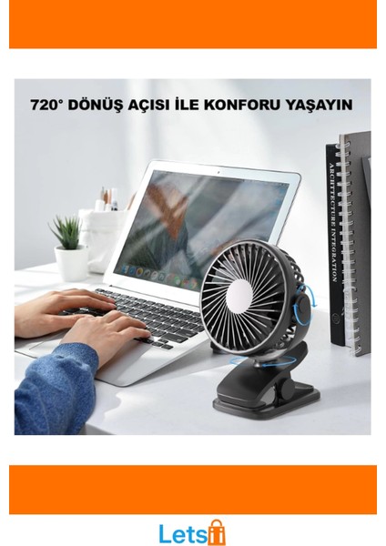 3 Hızlı Klipsli Şarjlı Portatif Masaüstü Fan modelleri