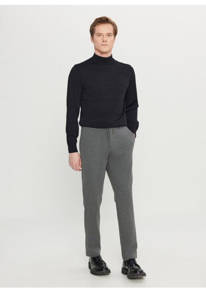 Bağlamalı Bel Dar Paça Jogger Gri Melanj Erkek Pantolon ACE001261527_GMJ modelleri