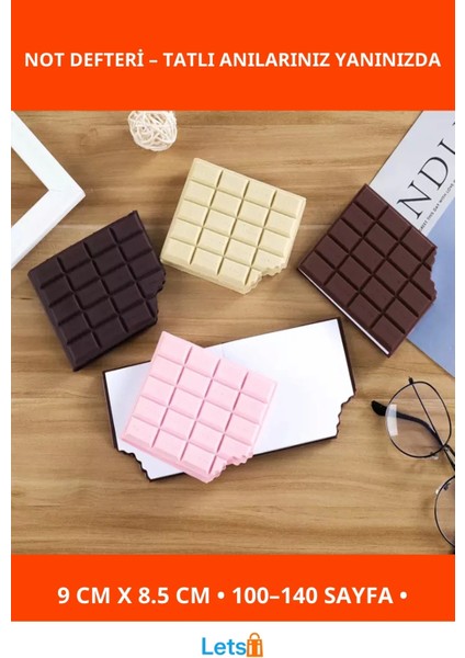 Çikolata Görünümlü Kokulu Not Defteri Tatlı Tasarım ve Şık Kapak