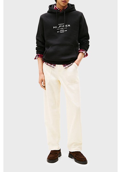 Pamuklu Regular Fit Logolu Kapüşonlu Sweat Erkek Sweat MW0MW40864 Bds modelleri