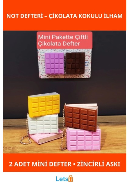 Mini Çiftli Çikolata Not Defteri 2 Adet 4x5 cm
