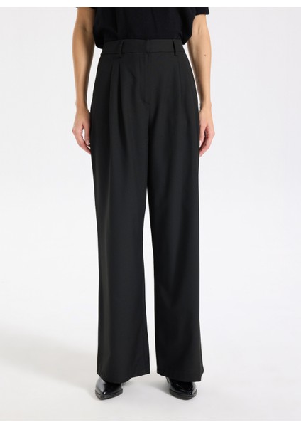 Normal Bel Bol Kesim Siyah Kadın Pantolon J5WL-PNT7075 modelleri