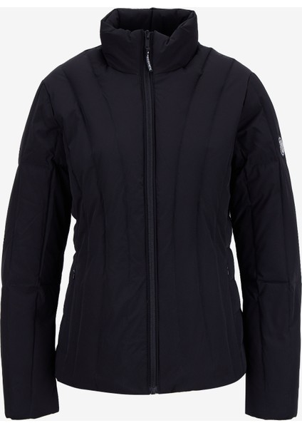 D5WL-MNT3502 Siyah Düz Kadın Mont