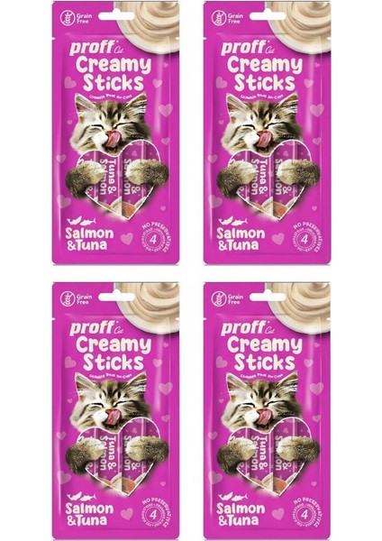 Creamy Ton ve Somon Balıklı Yaş Kedi Ödül Maması 4 Lü 4 Adet