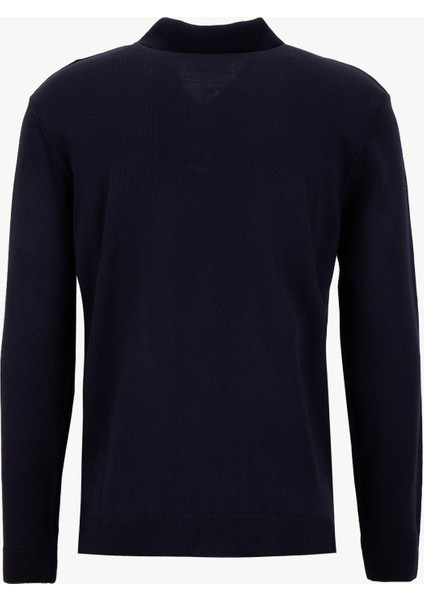 Polo Yaka Basic Düz Lacivert Erkek Kazak PBF5WM-KZK9555 fiyatları