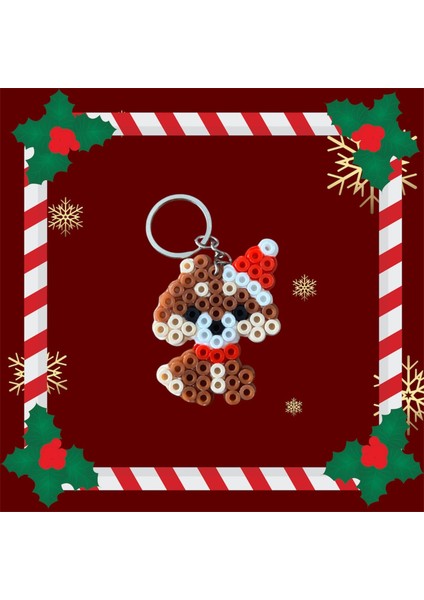 Yılbaşı Temalı Pixcel Köpek Anahtarlık