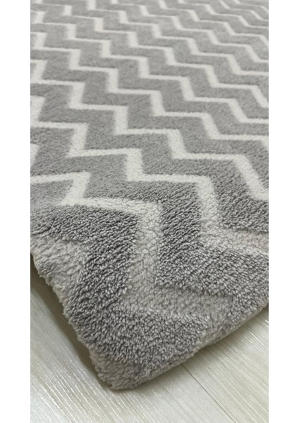 Zikzak Model Welsoft Halı Örtüsü Açık Gri Renk - 200 x 300 fiyatları