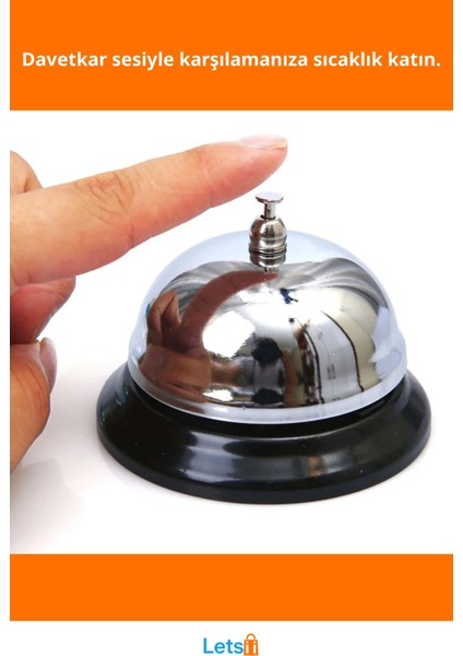 Gümüş Renk Metal Dayanıklı Resepsiyon Zili 8x8 cm fiyatları