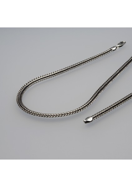 4n Balıksırtı Tilki Kuyruğu Gümüş Zincir