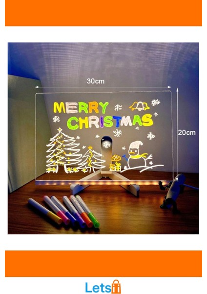 Büyük Boy LED Aydınlatmalı Yazı ve Çizim Tahtası 30X20 cm modelleri
