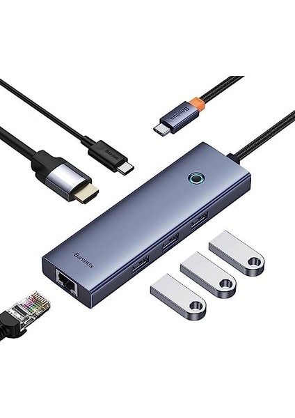 Hub 6W1 Ultrajoy 6 Port (Usb-C 1 x HDMI4K @ 30 Hz + 3 x USB 3.0 + 1 x Pd + ) modelleri