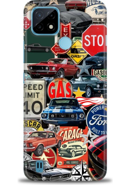 Realme C21 Kılıf Hd Baskılı Kılıf + 9h Nano Tam Kaplayan Ekran Koruyucu 482