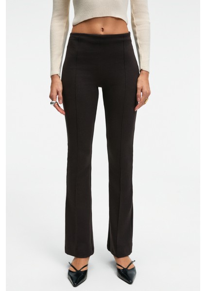 Lysavıne Kadın Esnek Kumaşlı Slim Fit Koyu Kahverengi Pantolon fiyatları