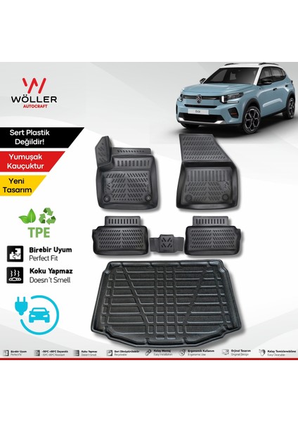 Citroen E C3 Paspas Bagaj Havuzu Set Elektrikli 2024 Sonrası Uyumlu 3D Ultraflex Set
