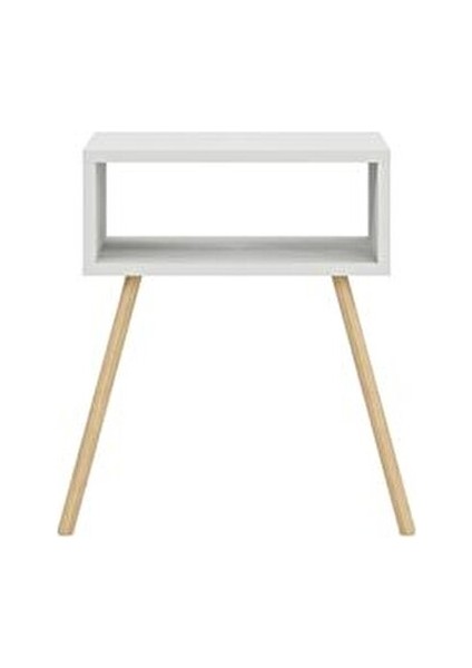 Ahşap Ayaklı Raflı Komodin