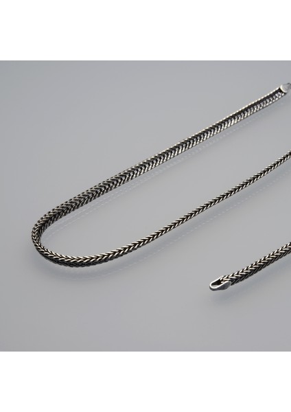 4n Oluklu Tilki Kuyruğu Gümüş Zincir