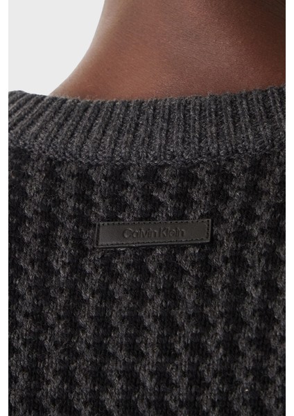 Yünlü Regular Fit Bisiklet Yaka Örme Kazak LV04LD306GP81 Erkek Kazak LV04LD306G P81 fırsatları