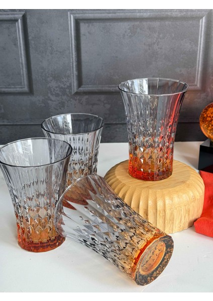 Darkness Turuncu Füme Crystal 4'lü Meşrubat BARDAK(200ML) modelleri