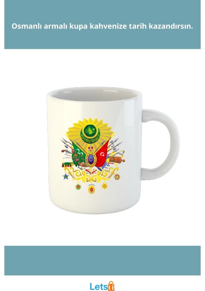 Osmanlı Armalı Şık Seramik Kupa Bardak 8 cm x 10 cm fiyatları