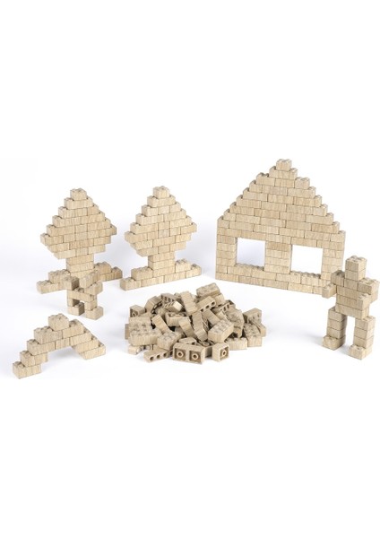 Ahşap Yapı Blokları Organik 60 Parça Eğitici Yapı Blokları Ahşap Saklama Kutulu ve Keseli modelleri