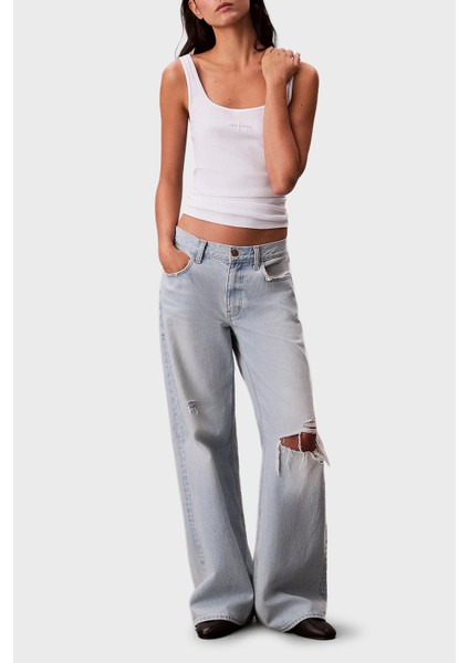 Fitilli Logolu Pamuklu Slim Fit Yuvarlak Yaka Atlet LV047A804GYAA Bayan Atlet LV047A804G Yaa fiyatları