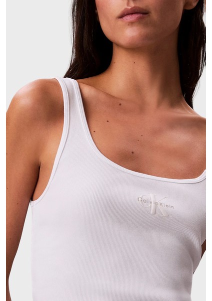 Fitilli Logolu Pamuklu Slim Fit Yuvarlak Yaka Atlet LV047A804GYAA Bayan Atlet LV047A804G Yaa fırsatları