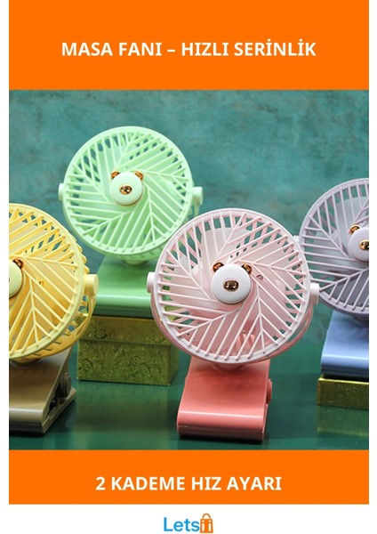 Şarjlı Masa Fanı Vantilatör Kompakt Tasarım