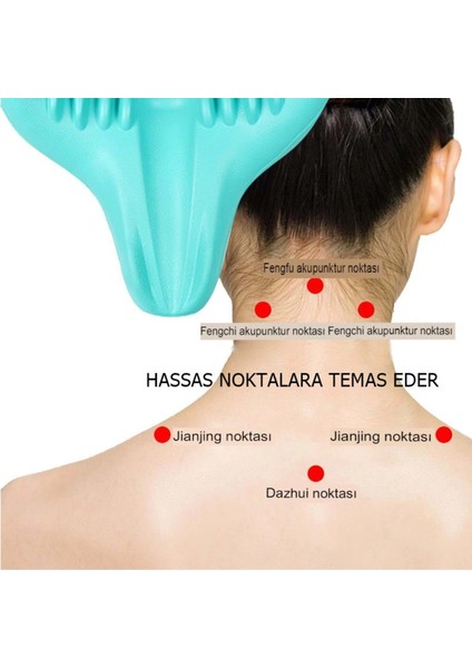 Ortopedik Servikal Boyun Masaj Yastığı Dik Duruş Destekleyici Omurilik Hörgüç Giderici Rahatl