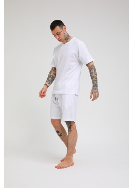 R-5257 REGLAN KOLLU WAFFLE ŞORTLU TAKIM fiyatları