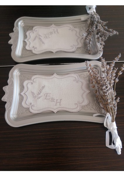 Kişiye Özel Harf Nakışlı Söz&nişan Mendili, Tepsi Örtüsü, Damat Kahve Peçetesi