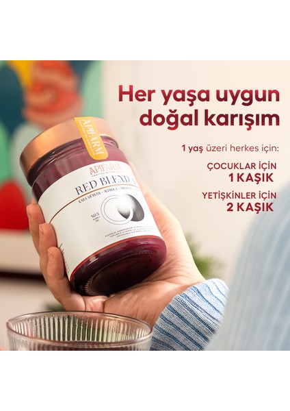 Apifarm Red Blend 4+ | Kara Mürver + Acerola + Propolis + Ham Bal Karışımı 415G indirimleri