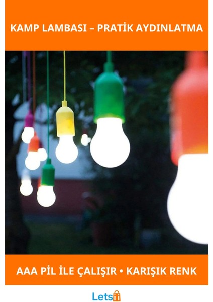 Taşınabilir Renkli Çek Yak Kamp Lambası