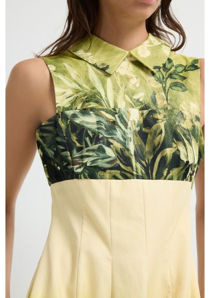 Pileli Midi Elbise Yeşil 12444770001 modelleri