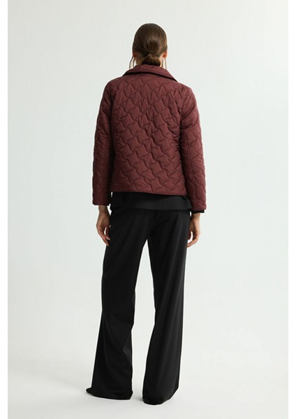 Kapitone Cepli Kısa Mont Mürdüm 152L9396000