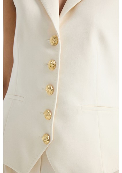 Fleto Cepli Gabardin Yelek Vanilya 17945803000 fiyatları