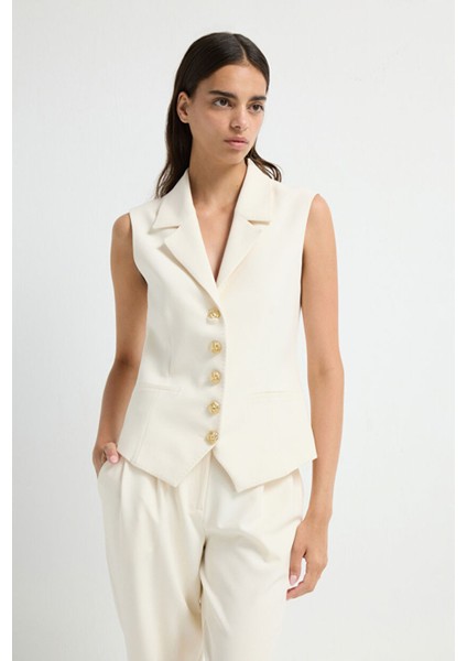 Fleto Cepli Gabardin Yelek Vanilya 17945803000 fırsatları