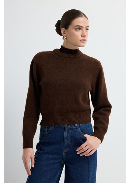 Uzun Kol Triko Kazak Kahve 13945303000 fırsatları