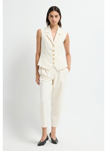 Gabardin Cepli Pantolon Vanilya 15345804000