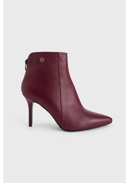 Deri Logo Detaylı Bot Mürdüm 11644359001