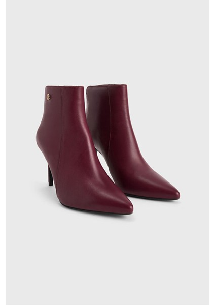 Deri Logo Detaylı Bot Mürdüm 11644359001 fiyatları