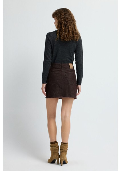 Cepli Denim Etek Kahve 12745881000