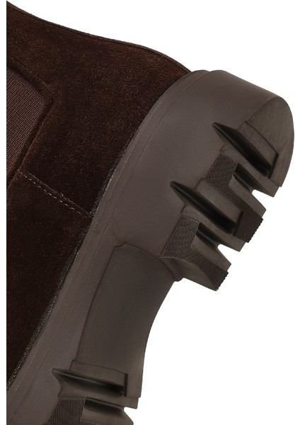 Kadın Kahverengi Süet Deri Chelsea Bot 25WFD162810