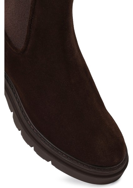 Kadın Kahverengi Süet Deri Chelsea Bot 25WFD162810