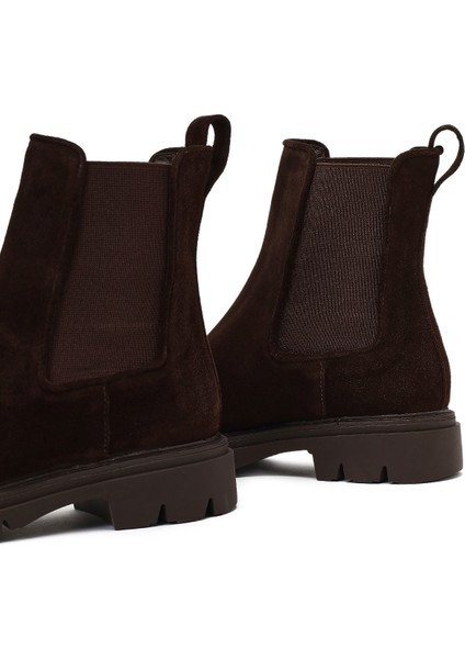 Kadın Kahverengi Süet Deri Chelsea Bot 25WFD162810