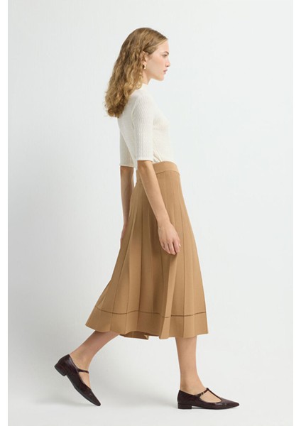 Piliseli Triko Etek Camel 12744375001 modelleri