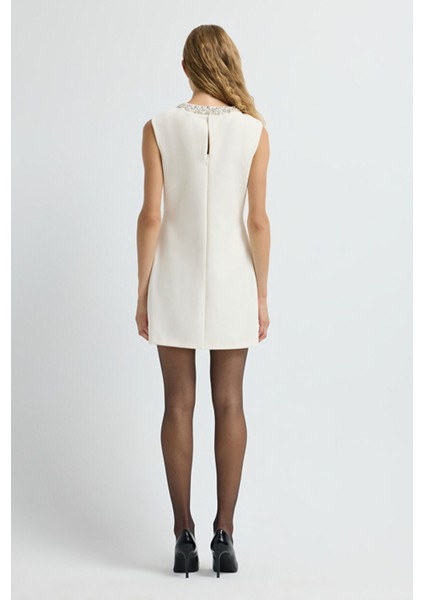 Taş Detaylı Elbise Vanilya 12445660000