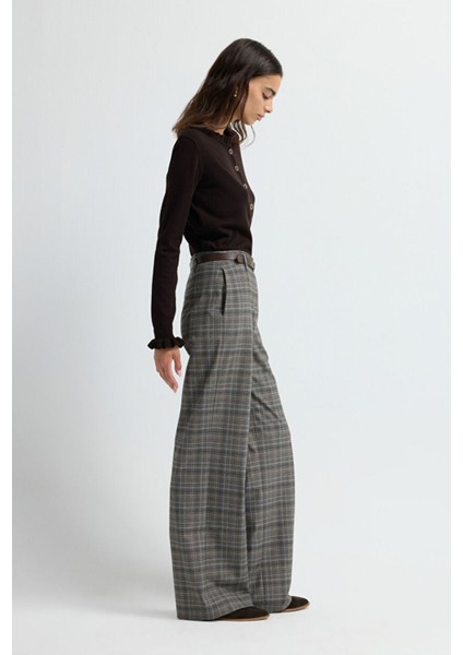 Gabardin Bol Pantolon Kahve 15342103010 fırsatları